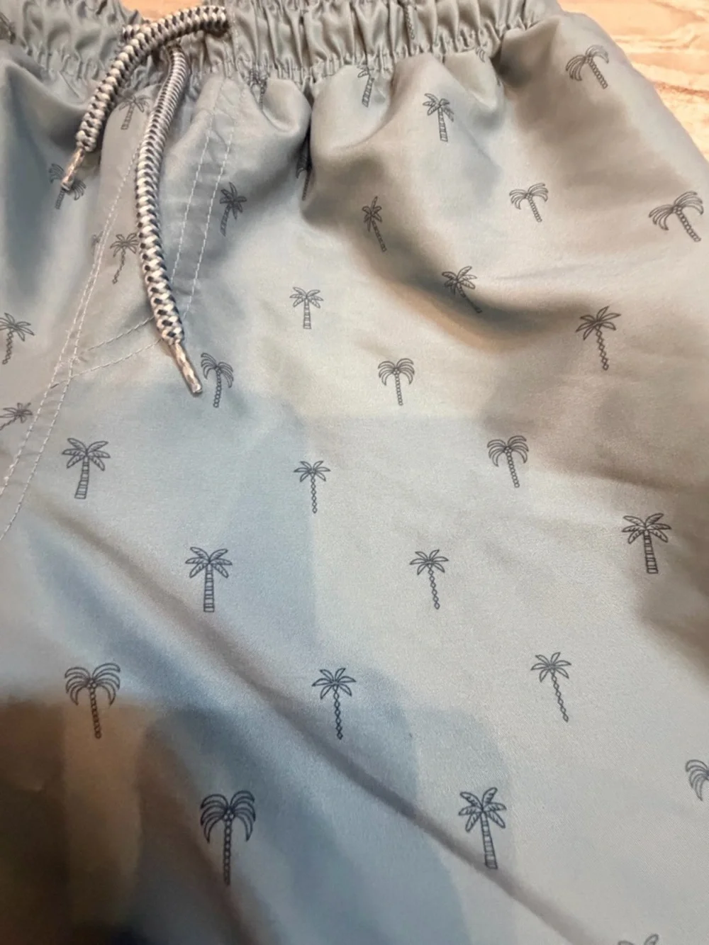 Mountain Warehouse Swim Trunks Mens Small Blue Palm Print Drawstring Shorts